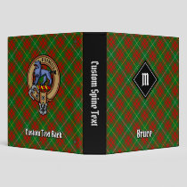 Clan Bruce Crest over Hunting Tartan 3 Ring Binder