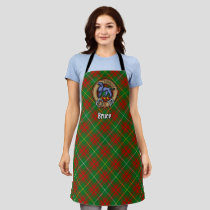 Clan Bruce Crest over Hunting Tartan Apron