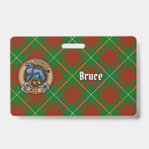 Clan Bruce Crest over Hunting Tartan Badge