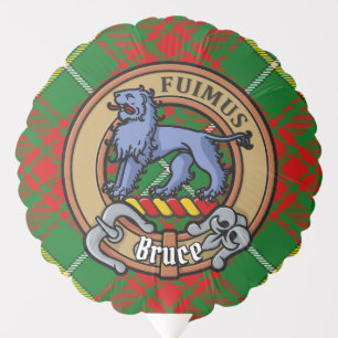 Clan Bruce Crest over Hunting Tartan Balloon