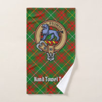 Clan Bruce Crest over Hunting Tartan Bath Towel Set