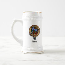 Clan Bruce Crest over Hunting Tartan Beer Stein