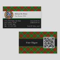 Clan Bruce Crest over Hunting Tartan Business Card