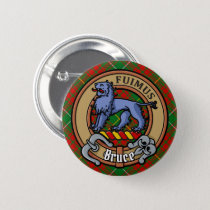 Clan Bruce Crest over Hunting Tartan Button