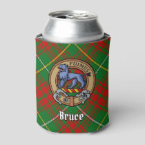 Clan Bruce Crest over Hunting Tartan Can Cooler