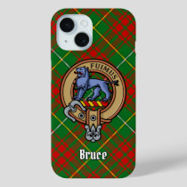 Clan Bruce Crest over Hunting Tartan iPhone 15 Case