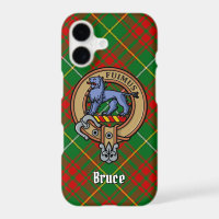 Clan Bruce Crest over Hunting Tartan