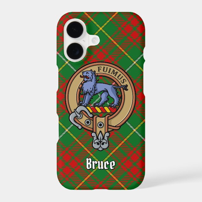 Clan Bruce Crest over Hunting Tartan Case-Mate iPhone Case (Back)