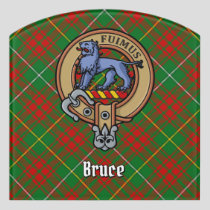 Clan Bruce Crest over Hunting Tartan Door Sign