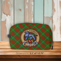 Clan Bruce Crest over Hunting Tartan Dopp Kit