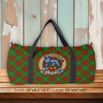 Clan Bruce Crest over Hunting Tartan Duffle Bag