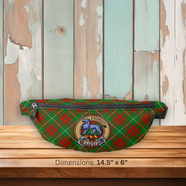 Clan Bruce Crest over Hunting Tartan Fanny Pack (Creator Uploaded)