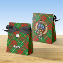 Clan Bruce Crest over Hunting Tartan Favor Boxes