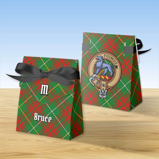 Clan Bruce Crest over Hunting Tartan Favor Boxes (Creator Uploaded)