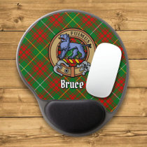 Clan Bruce Crest over Hunting Tartan Gel Mouse Pad