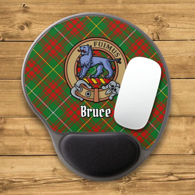 Clan Bruce Crest over Hunting Tartan Gel Mouse Pad (Creator Uploaded)