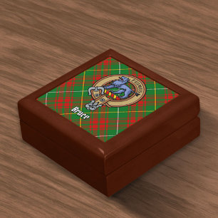 Clan Bruce Crest over Hunting Tartan Gift Box