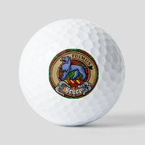 Clan Bruce Crest over Hunting Tartan Golf Balls