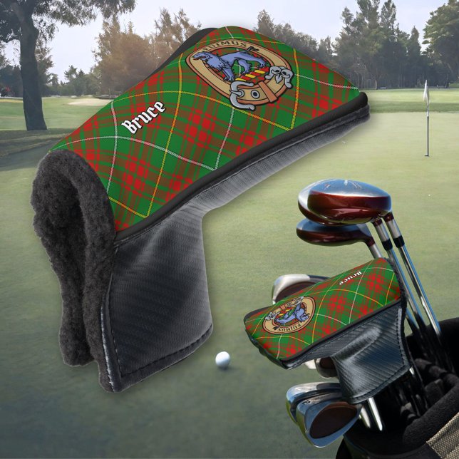 Clan Bruce Crest over Hunting Tartan Golf Head Cover (Creator Uploaded)