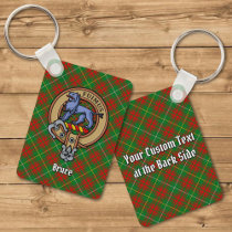 Clan Bruce Crest over Hunting Tartan Keychain