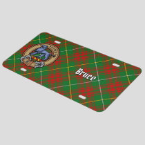 Clan Bruce Crest over Hunting Tartan License Plate