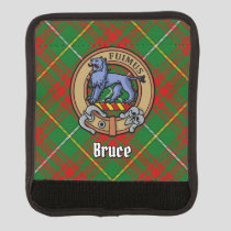 Clan Bruce Crest over Hunting Tartan Luggage Handle Wrap