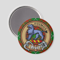 Clan Bruce Crest over Hunting Tartan Magnet