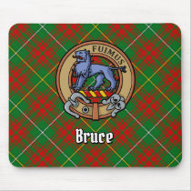 Clan Bruce Crest over Hunting Tartan Mouse Pad