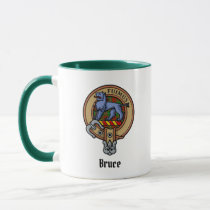 Clan Bruce Crest over Hunting Tartan Mug