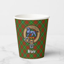 Clan Bruce Crest over Hunting Tartan Paper Cups