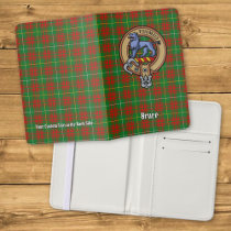 Clan Bruce Crest over Hunting Tartan Passport Holder