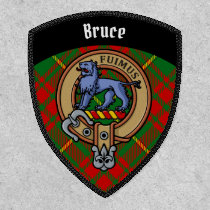 Clan Bruce Crest over Hunting Tartan Patch