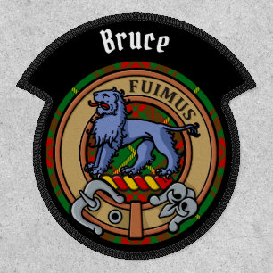 Clan Bruce Crest over Hunting Tartan Patch