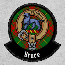 Clan Bruce Crest over Hunting Tartan Patch