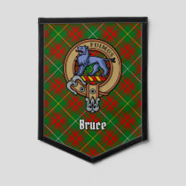 Clan Bruce Crest over Hunting Tartan Pennant