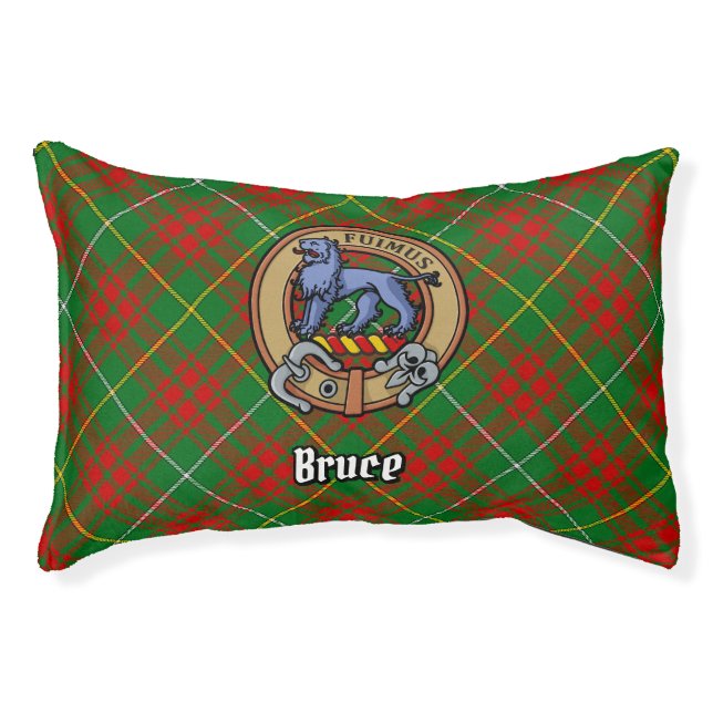 Clan Bruce Crest over Hunting Tartan Pet Bed (Front)