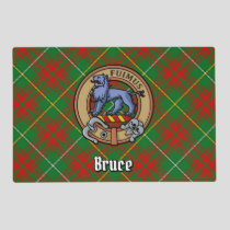 Clan Bruce Crest over Hunting Tartan Placemat