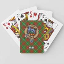 Clan Bruce Crest over Hunting Tartan Poker Cards