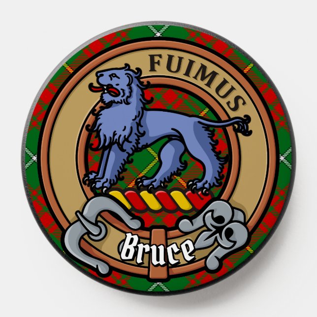 Clan Bruce Crest over Hunting Tartan PopSocket (Popsocket)