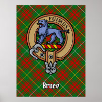 Clan Bruce Crest over Hunting Tartan Poster