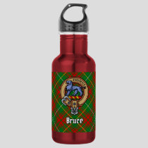 Clan Bruce Crest over Hunting Tartan Stainless Steel Water Bottle