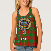 Clan Bruce Crest over Hunting Tartan Tank Top