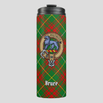 Clan Bruce Crest over Hunting Tartan Thermal Tumbler