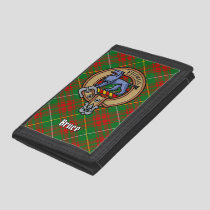 Clan Bruce Crest over Hunting Tartan Trifold Wallet