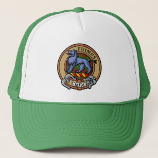 Clan Bruce Crest over Hunting Tartan Trucker Hat