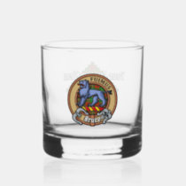 Clan Bruce Crest over Hunting Tartan Whiskey Glass