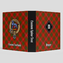 Clan Bruce Crest over Tartan 3 Ring Binder