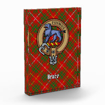 Clan Bruce Crest over Tartan Acrylic Award