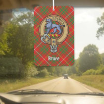 Clan Bruce Crest over Tartan Air Freshener
