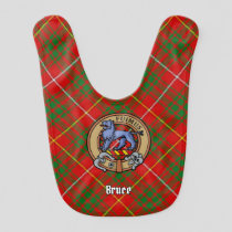 Clan Bruce Crest over Tartan Baby Bib